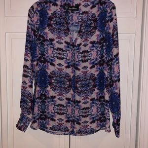 MULTICOLORED BUTTON UP BLOUSE